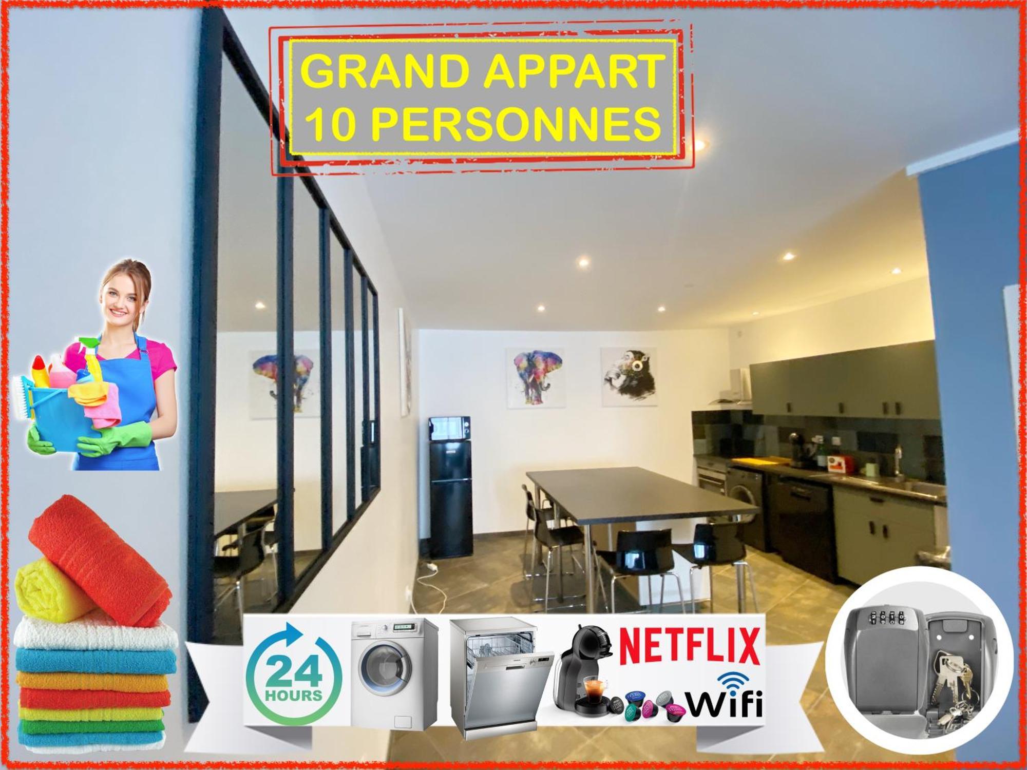 021 Chic & Cosy Grand Appart 84M2 Hypercentre Wifi Smart Tv Netflix Saint-Etienne  Bagian luar foto